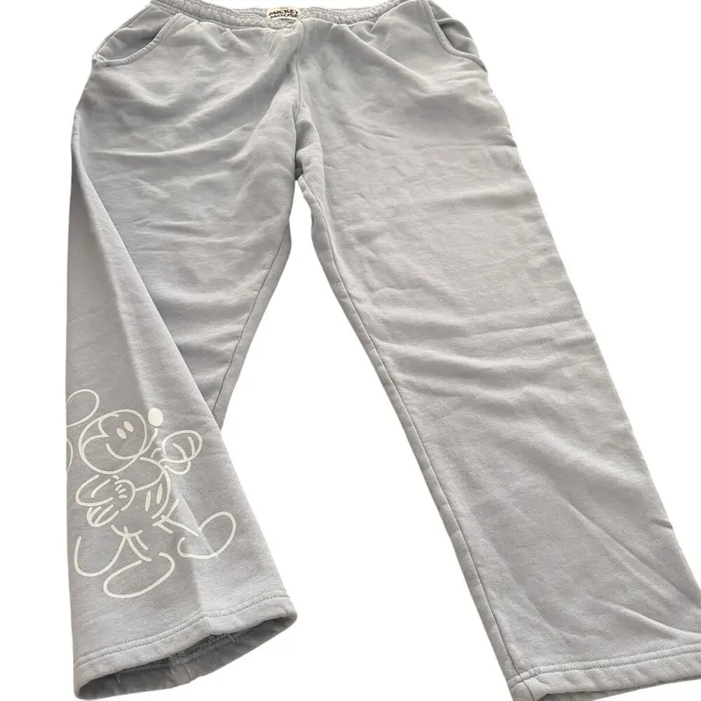 Disney Mickey Mouse Genuine Mousewear Sweatpants XL Light Blue NWT Fleece